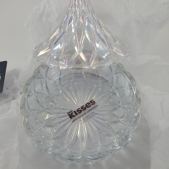 Hershey’s Kisses Crystal Clear Covered Candy Dish Godinger 5" Iridescent Glass - Picture 5 of 5